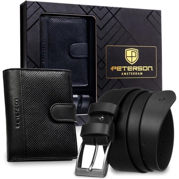 Peterson darčeková kožená sada - opasok + peňaženka Leon 66839818