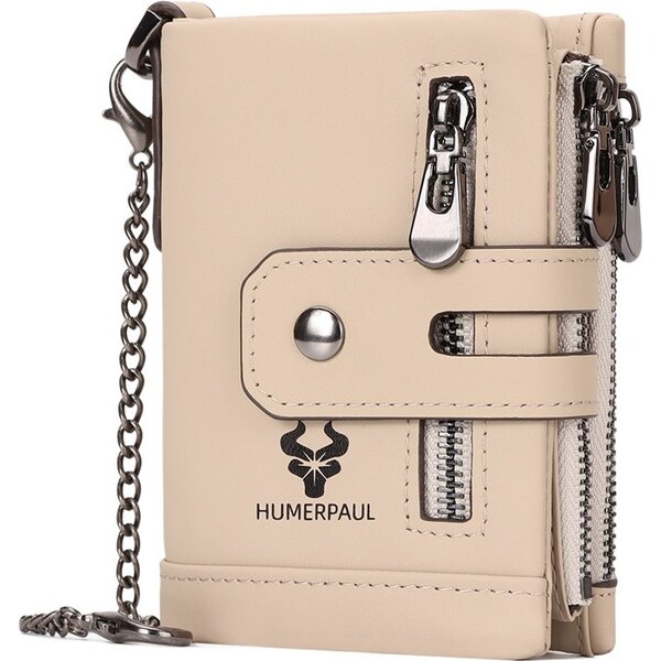 Humerpaul kožená peňaženka s retiazkou Vigand Béžová 66839821