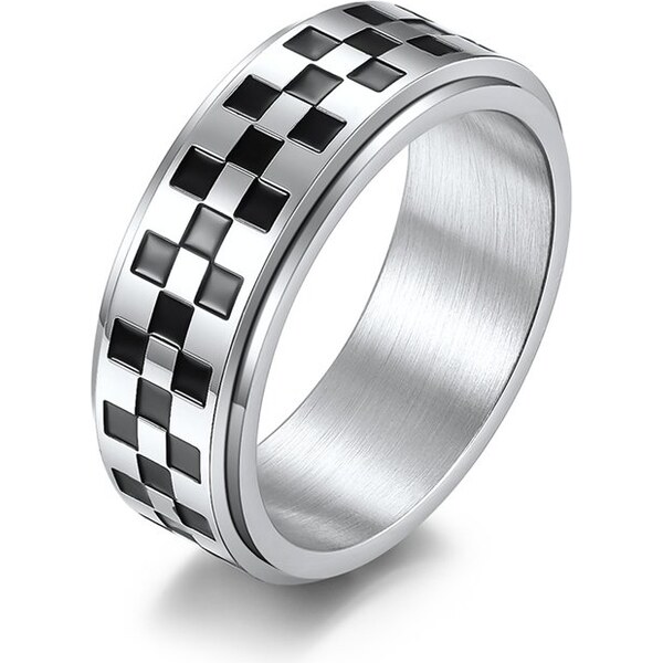 Impress Jewelry Otočný prsteň z chirurgickej ocele Street checker 66839823