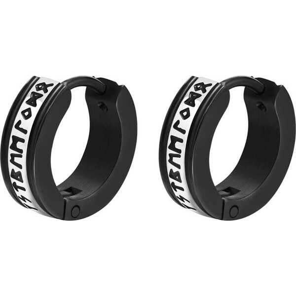 Impress Jewelry Vikingské náušnice z chirurgickej ocele Runy Čierno 66839825