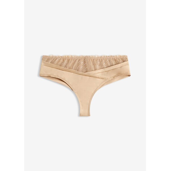 bonprix Nohavičky string, bezšvíková zadná strana, farba béžová 66841329