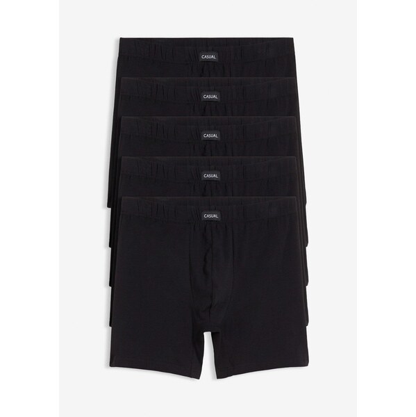 bonprix Midi boxerky (5 ks) s bavlnou, farba čierna 66841349