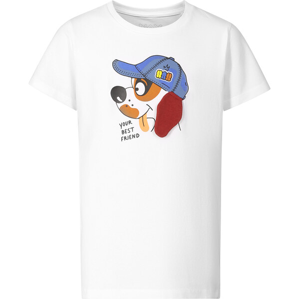 Detské bavlnené tričko NAX WERVO biele 66843922