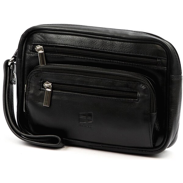 Pánska kožená príručná taška v čiernej farbe – elegantná etue z pravej 66845113