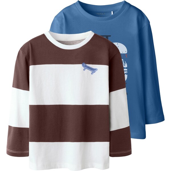 NAME IT Tričko NMMTINUS modrá / čokoládová / biela 66846785