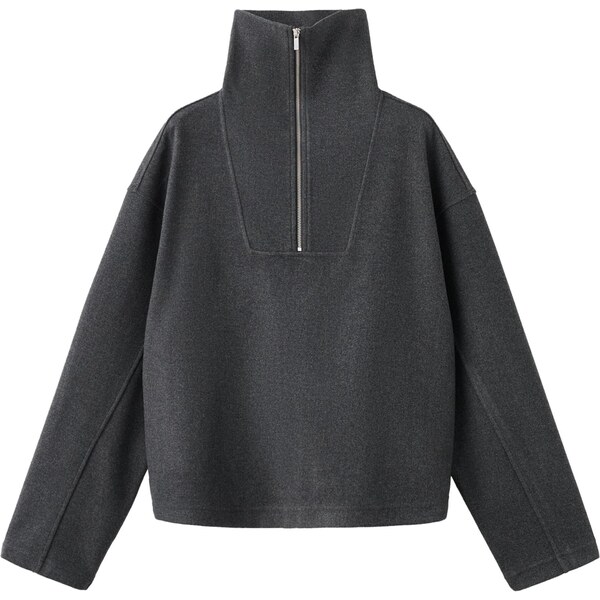 MANGO Mikina CHILE sivá melírovaná 66846892