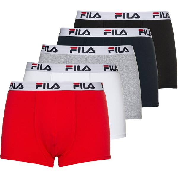 FILA Boxerky sivá melírovaná / červená / čierna / biela 66847088