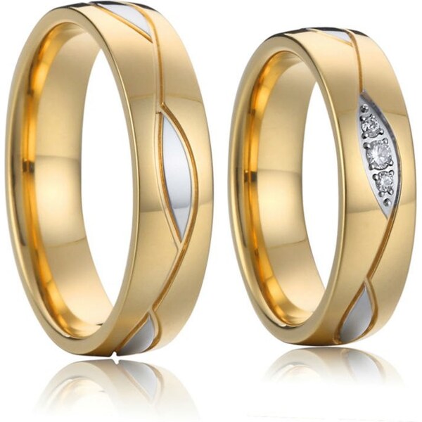 Ligot Obrúčky z chirurgickej ocele s pozlátením a zirkónmi CR025 66848868