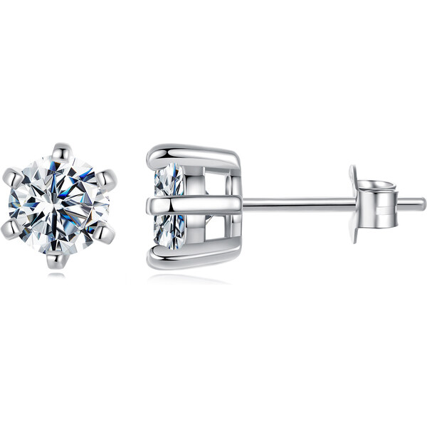 Olivie Strieborné náušnice 6,5mm MOISSANITE 9983 66880658
