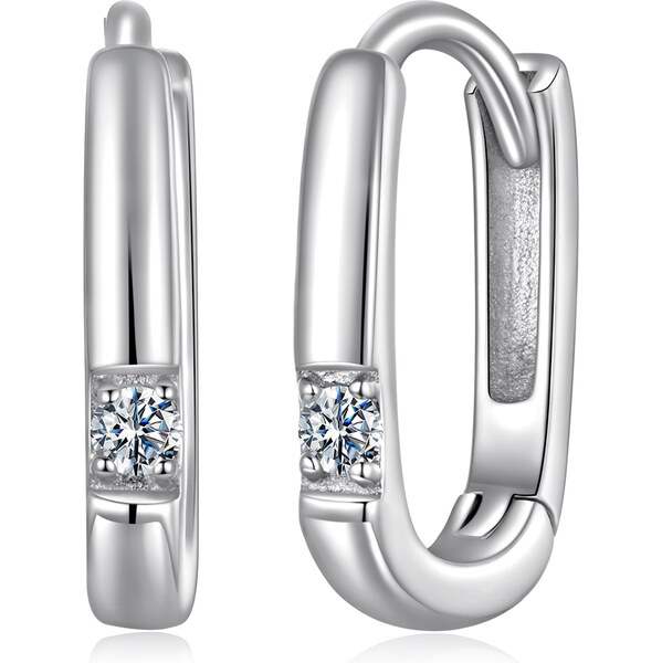 Olivie Strieborné obdĺžnikové náušnice MOISSANITE 9980 66880655