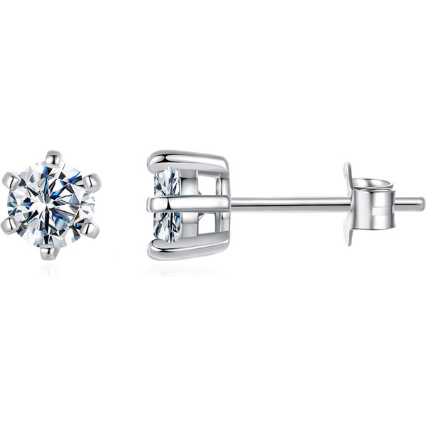 Olivie Strieborné náušnice 5mm MOISSANITE 9982 66880657