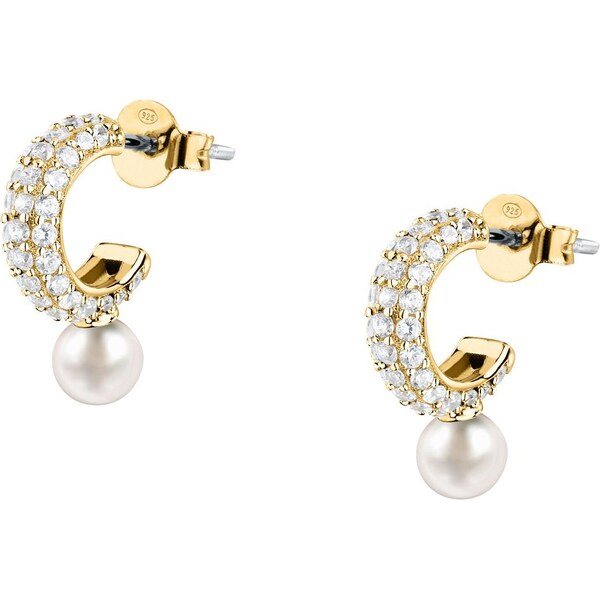 Morellato Pozlátené náušnice s perlou a zirkónmi Perla SXU53 66853383