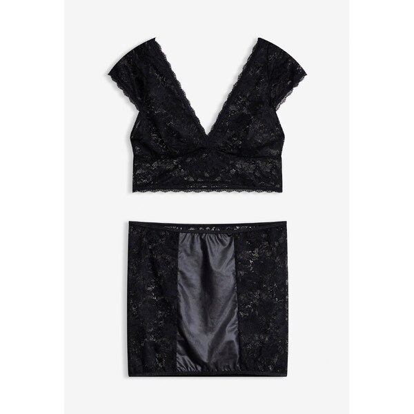 bonprix Podprsenka + sukňa (2-dielna súprava), farba čierna 46551748