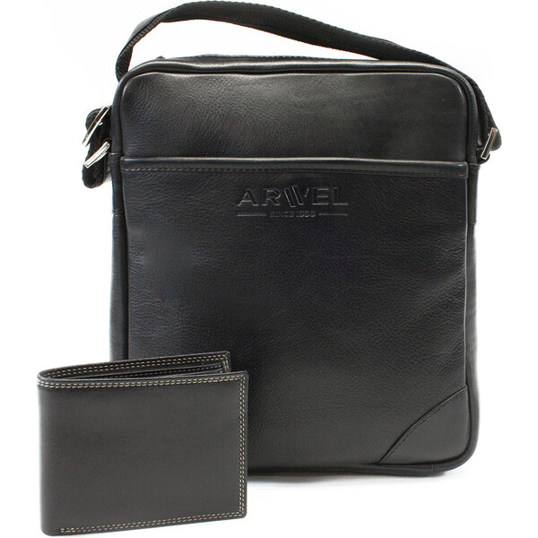 Arwel Súprava čierneho pánskeho crossbagu a peňaženky 412-1713-9160-60 66856587