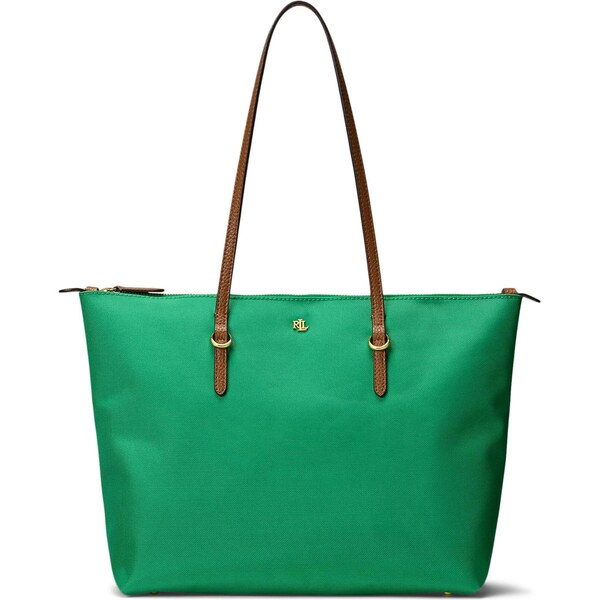 Lauren Ralph Lauren Shopper KEATON gaštanová / smaragdová 66858353