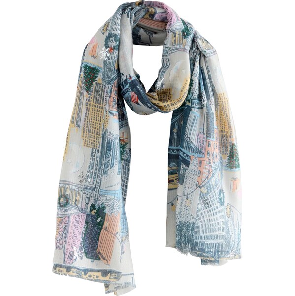 Next Šál svetlohnedá / petrolejová / biela 66858712