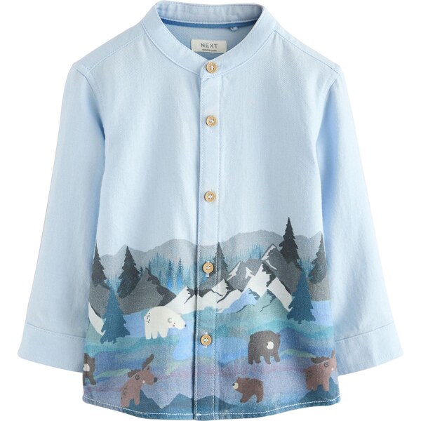 Next Košeľa modrá / hnedá / tmavozelená / biela 66858710