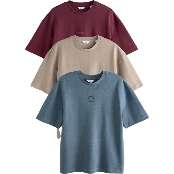 Next Tričko modrá / sivobéžová / tmavočervená 66858711