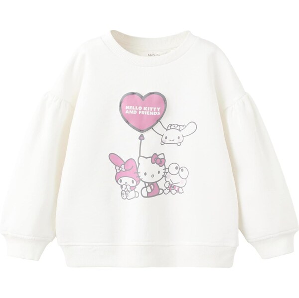 MANGO KIDS Mikina HKHEART fialová / čierna / šedobiela 66858765