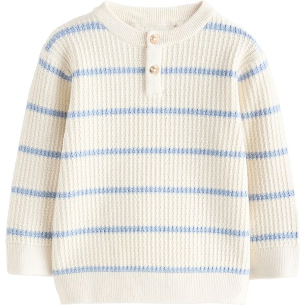 Next Sveter Henley krémová / modrá 66858799