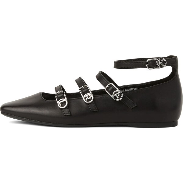 Karl Lagerfeld Baleríny s ramienkom čierna 66858335