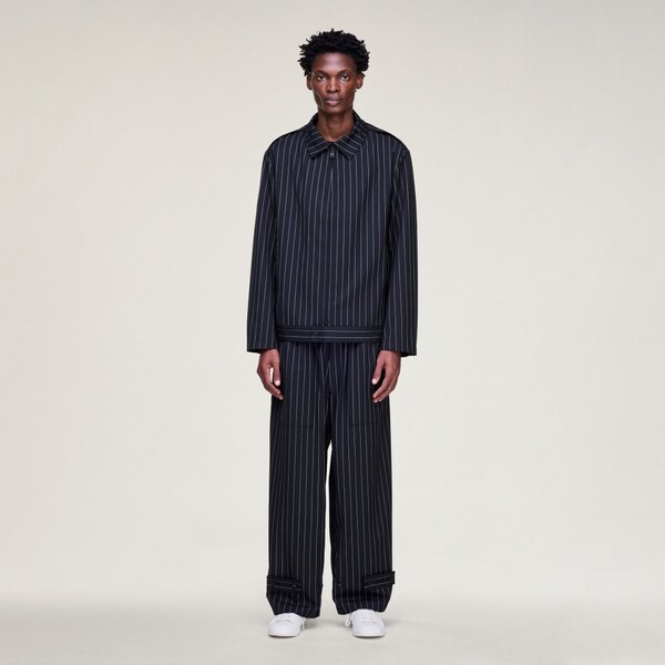 Adidas NOHAVICE Y-3 PINSTRIPE REFINED WOOL WIDE LEG PANTS 66862013