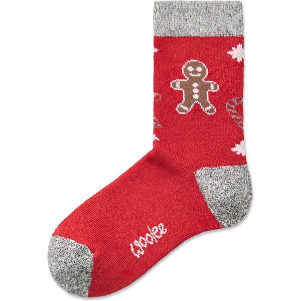 Vlnka Detské vianočné ponožky s Merino vlnou perník červená 66862661