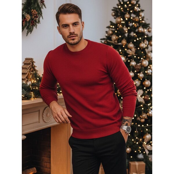 Dstreet Elegantný sveter v bordovej farbe 51196392