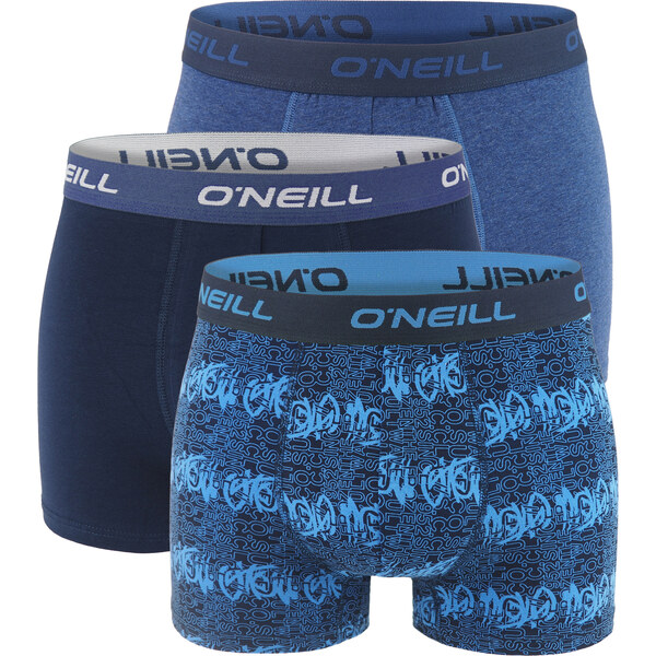 ONEILL - boxerky 3PACK cotton stretch grafitti wave cult & denim blue 66862856