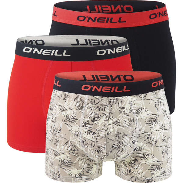 ONEILL - boxerky 3PACK cotton stretch frozen leafs & bittersweet tones 66862862