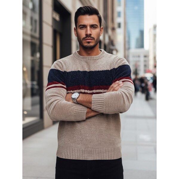 Dstreet Jedinečný hrubý béžový sveter 66863048