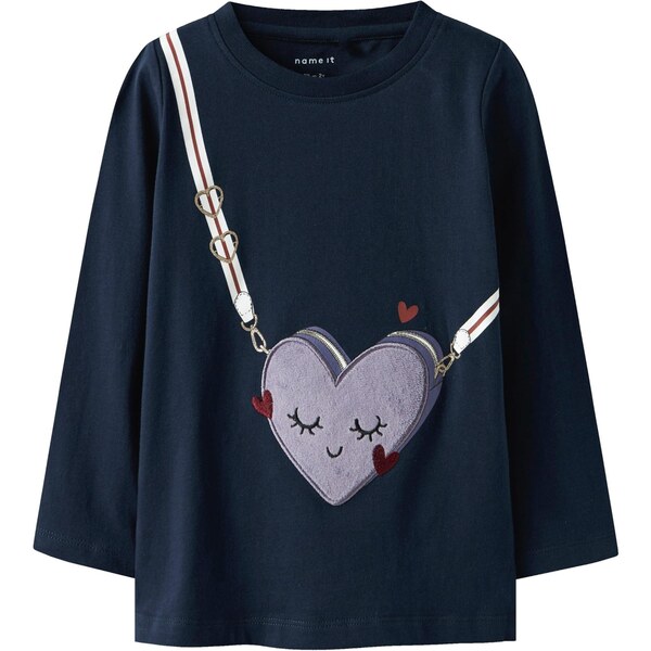 NAME IT Tričko NMFTELIA námornícka modrá / svetlofialová / 66865796