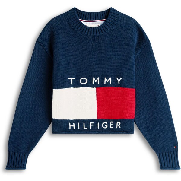 TOMMY HILFIGER Sveter HERITAGE námornícka modrá / červená / biela 66865832
