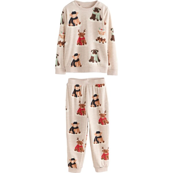 Next Pyžamo telová / tmavohnedá / mätová / červená 66865950