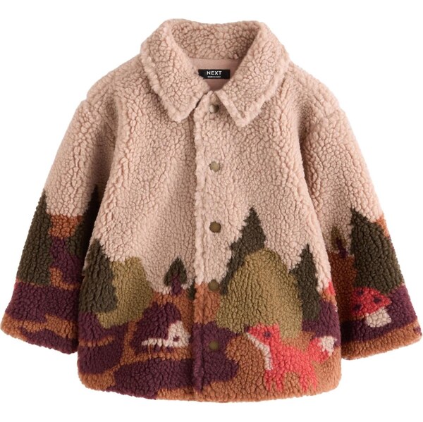 Next Flisová bunda béžová / tmavohnedá / kaki 66866095