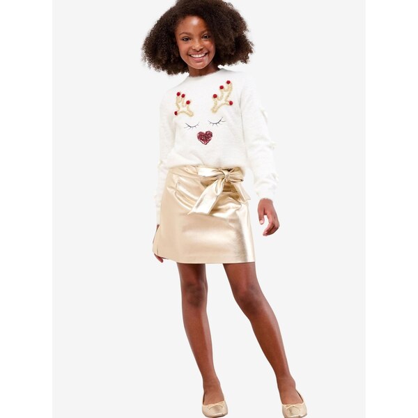 Lipsy Sveter Christmas krémová / zlatá / červená 66866160