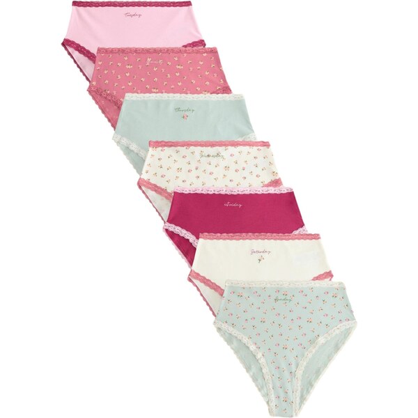 Next Nohavičky mätová / farba lesného ovocia / ružová / šedobiela 66866236