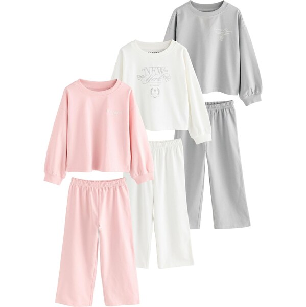 Next Pyžamo svetlosivá / ružová / biela 66866419