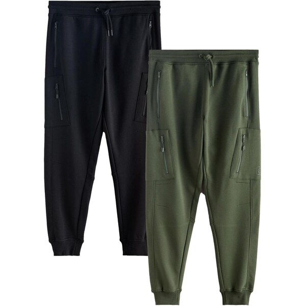 Next Športové nohavice tmavozelená / čierna 66866432