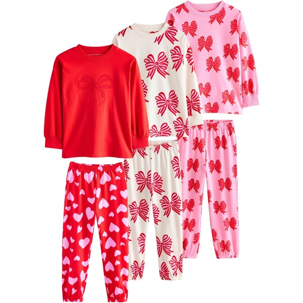 Next Pyžamo tmavoružová / červená / biela 66866541