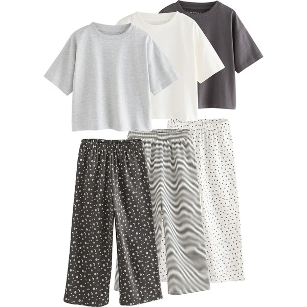 Next Pyžamo antracitová / svetlosivá / šedobiela 66866620