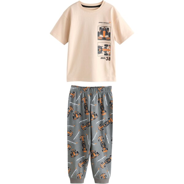 Next Pyžamo béžová / tmavosivá / oranžová / čierna 66867193