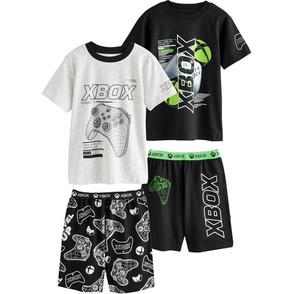 Next Pyžamo sivá / neónovo zelená / čierna / biela 66867179