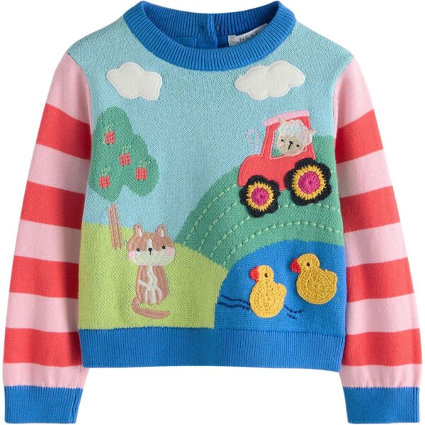 Next Sveter modrá / svetlomodrá / ružová / červená 66867271