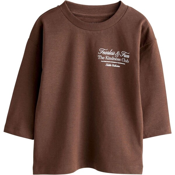 Next Tričko hnedá / biela 66867403