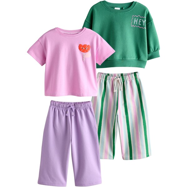 Next Set zelená / levanduľová / ružová / šedobiela 66867537