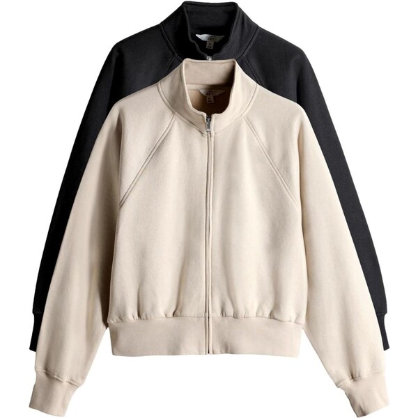 The Set Tepláková bunda krémová / čierna 66867604