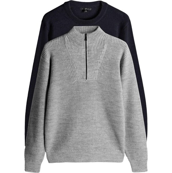 The Set Sveter námornícka modrá / sivá melírovaná 66867828
