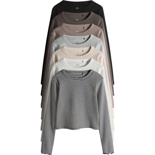 The Set Tričko béžová / krémová / hnedá / sivá melírovaná / čierna 66867947