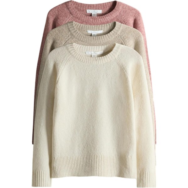 The Set Sveter béžová melírovaná / červená melírovaná / biela ako vlna 66868012